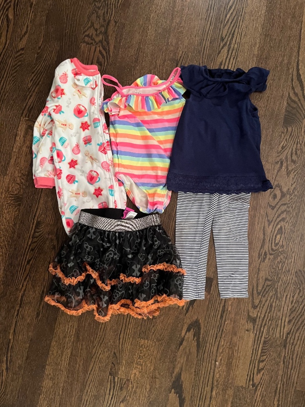 Toddler Girl 10-Piece Clothes Lot Size 4T | Swimsuit Tops Skirts Pajamas